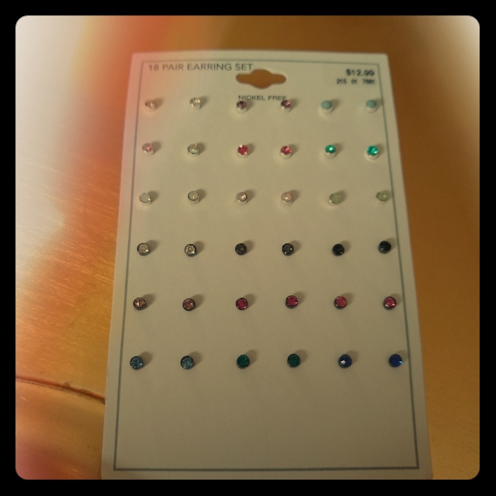 18 pair nickel free earring set